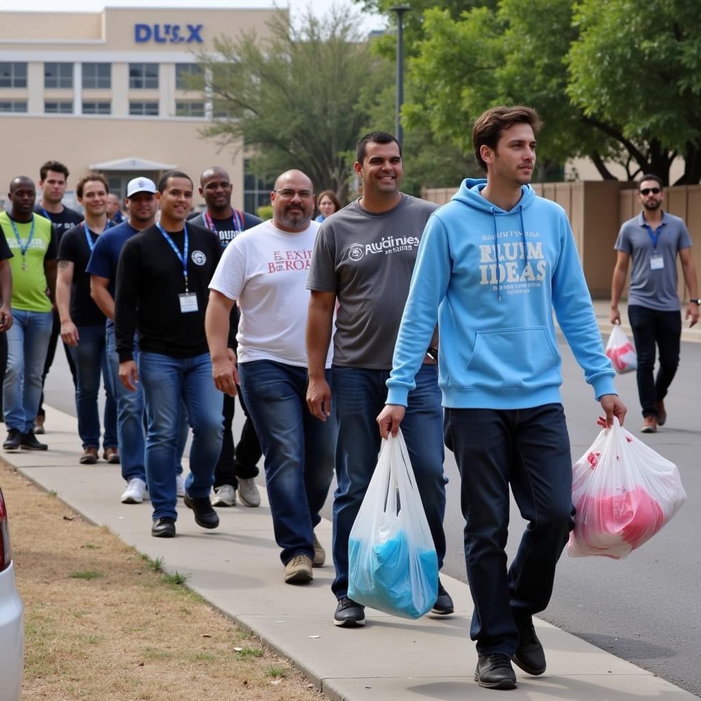 Dallas residents at a free shredding event