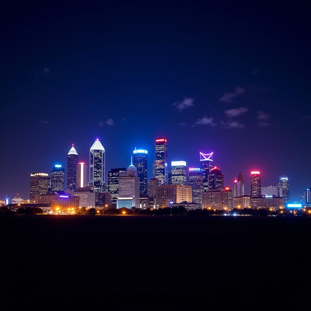 Dallas skyline at night