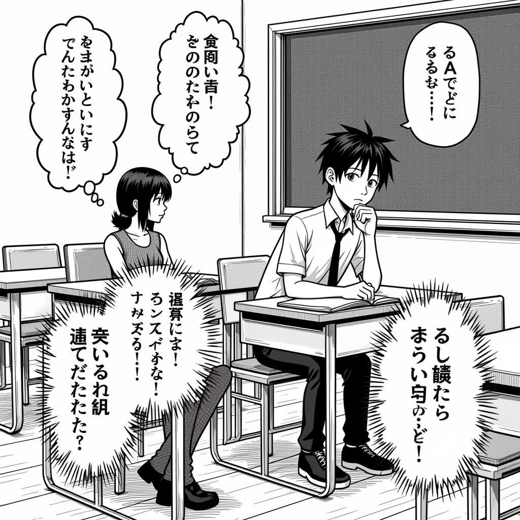 Kyotaro and Anna in a classroom scene