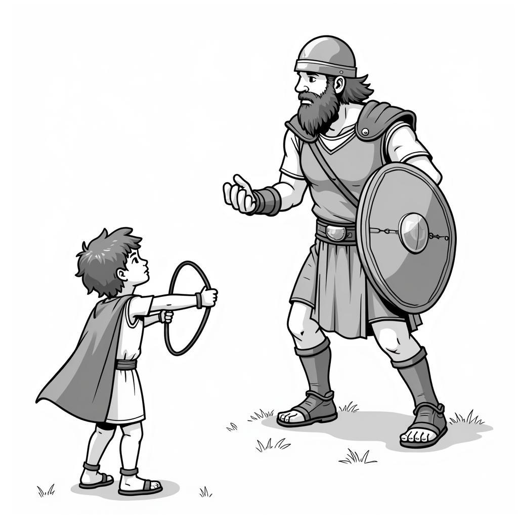 David and Goliath Coloring Sheet