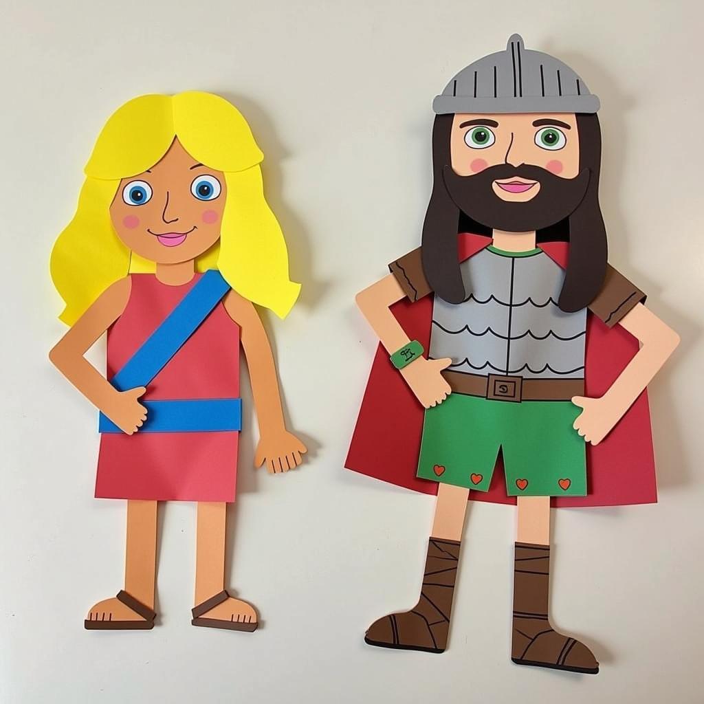 David and Goliath Paper Bag Puppets