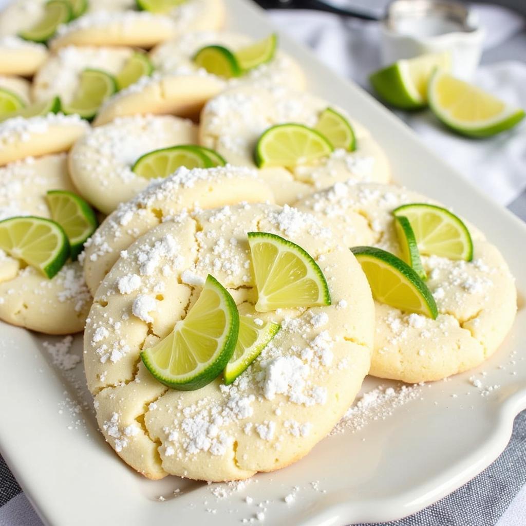 Decorated Gluten Free Key Lime Cookies with Lime Zest