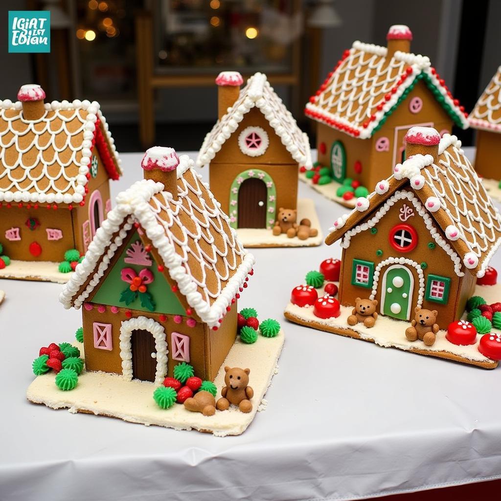 Decorated Nut-Free Gingerbread Houses