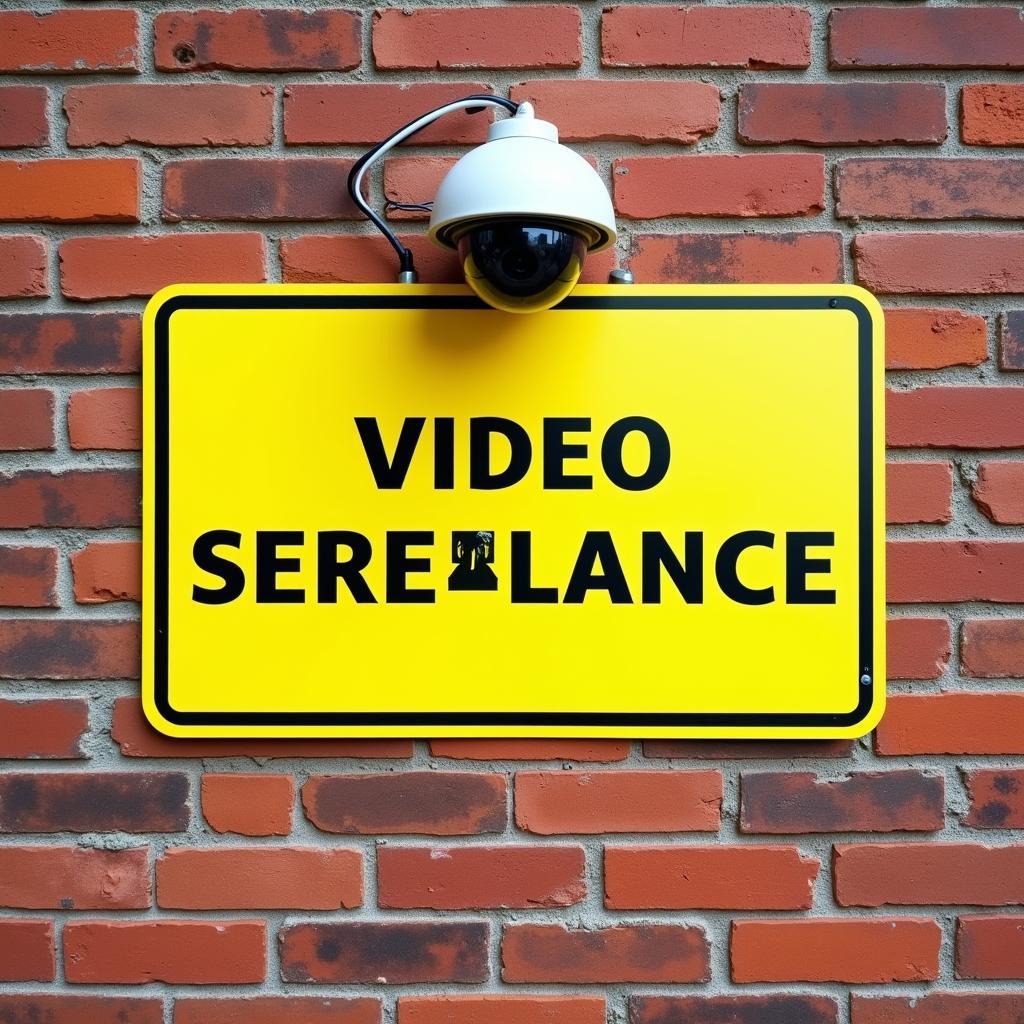 Video Surveillance Sign Deterring Crime