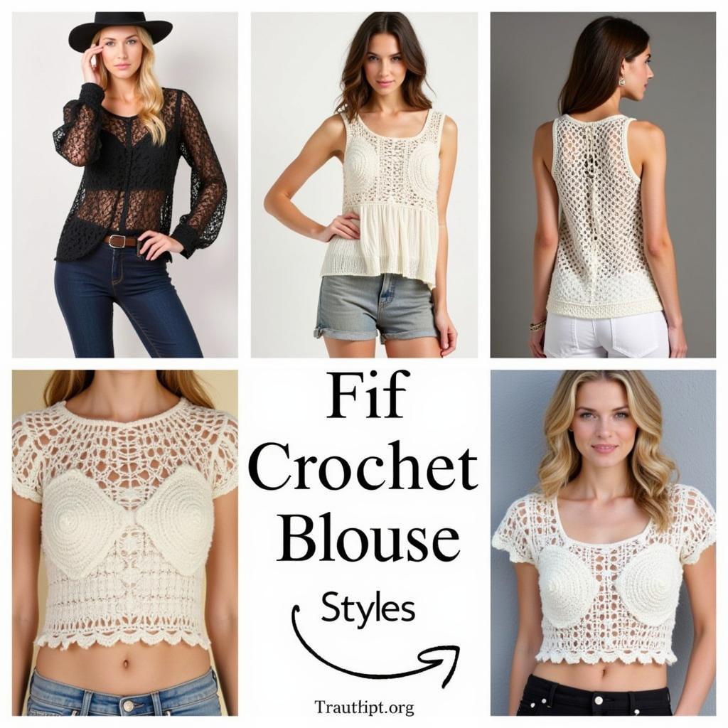 Different crochet blouse styles inspiration board