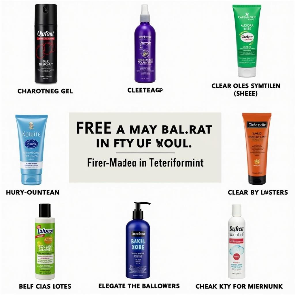  A variety of free and clear hair styling gels on a shelf.