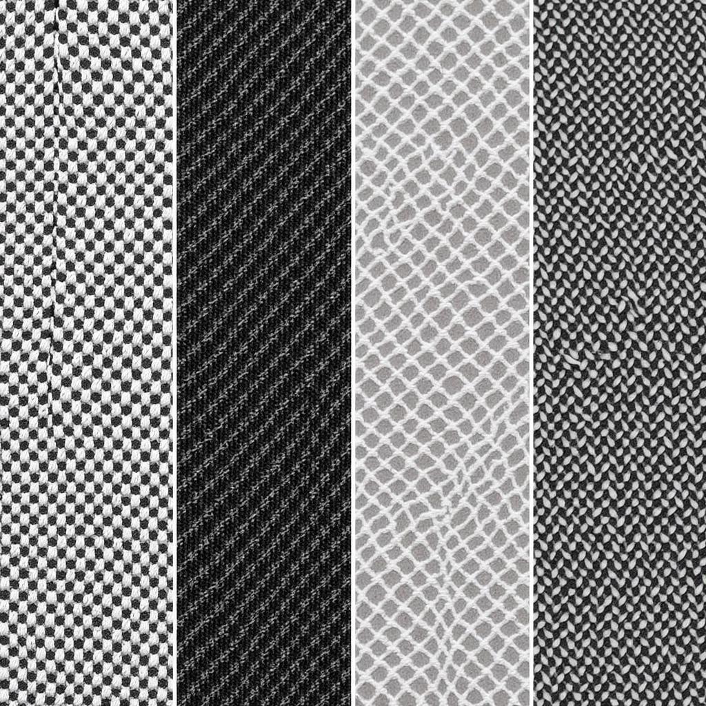 Examples of various mesh stitch patterns