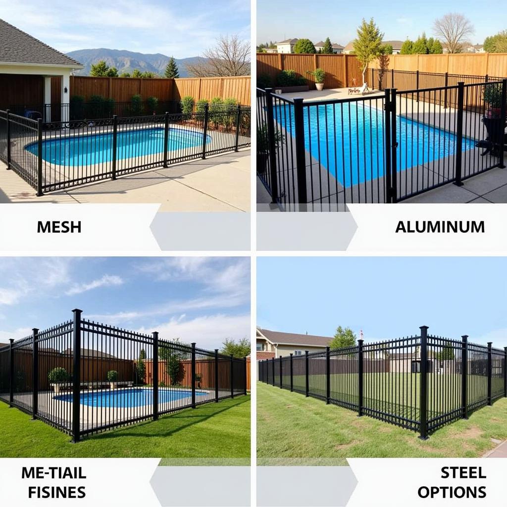 Different types of free standing pool fences 