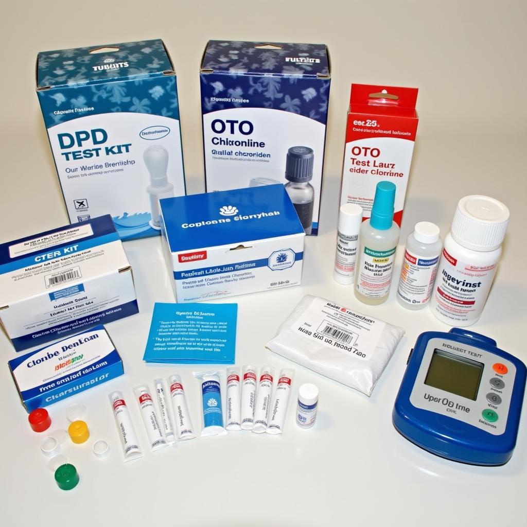 Various Chlorine Test Kits for Pool and Water Analysis