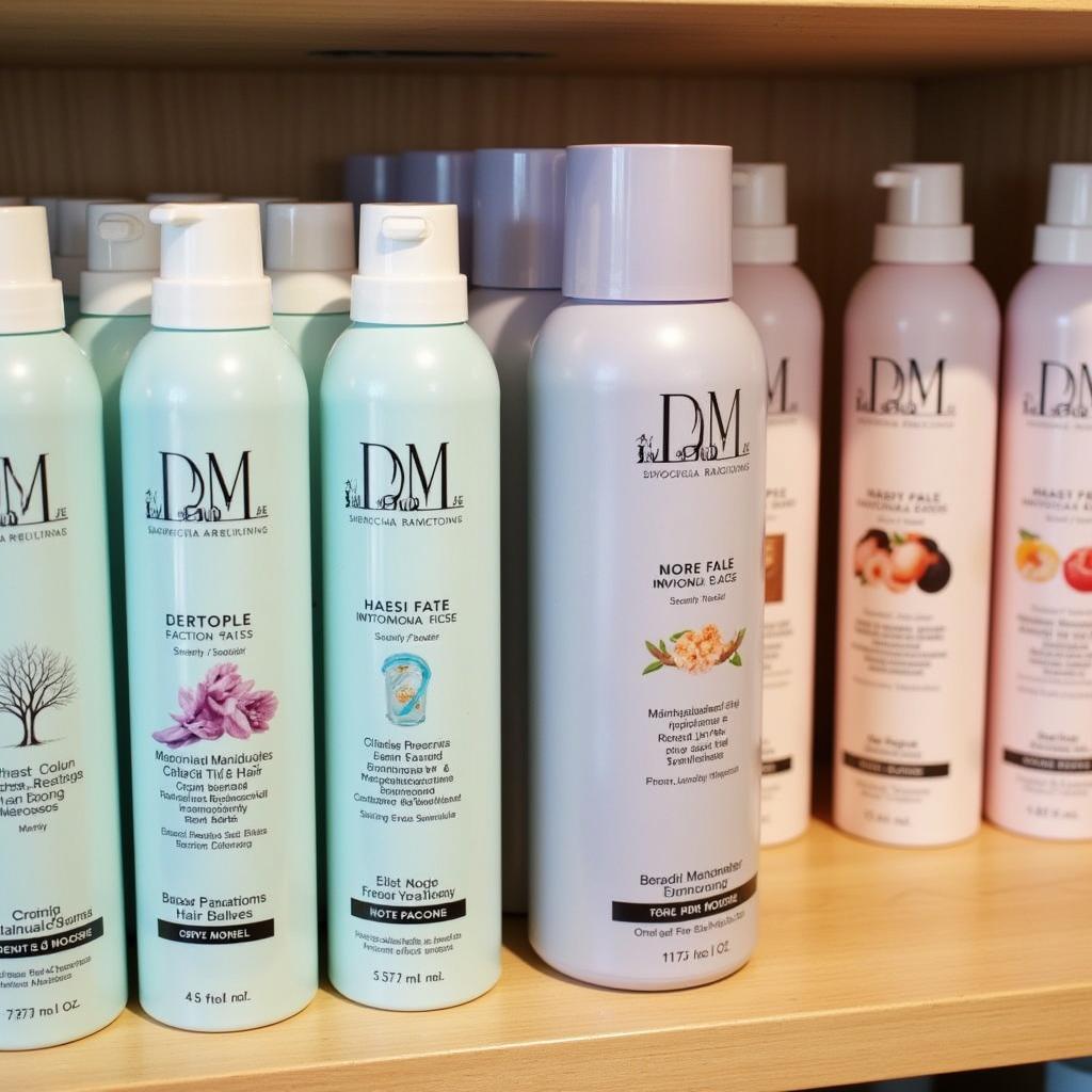 Variety of scent-free hair mousse bottles on a shelf