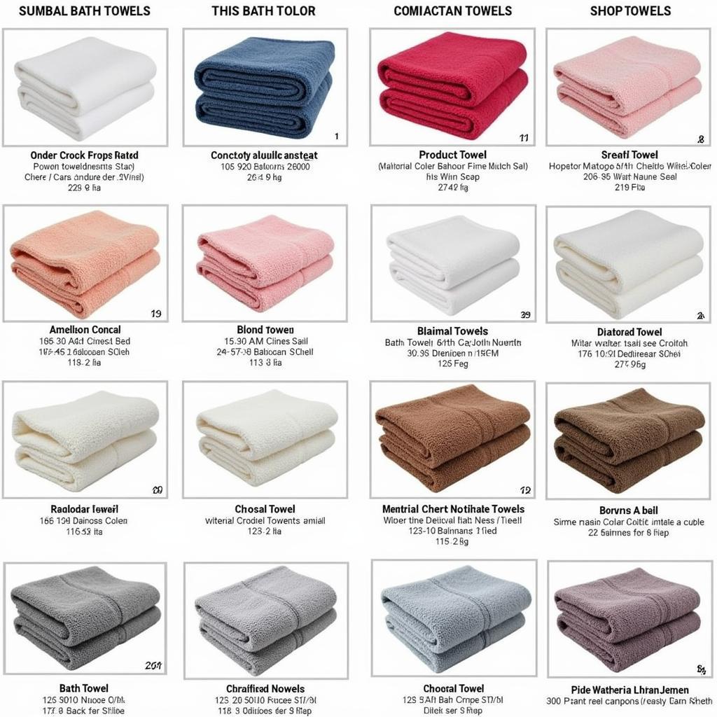 Variety of Towel Types and Sizes