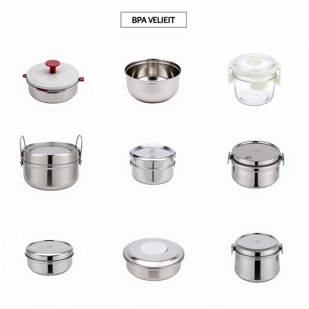 Showcase of different styles and sizes of BPA free tiffin boxes