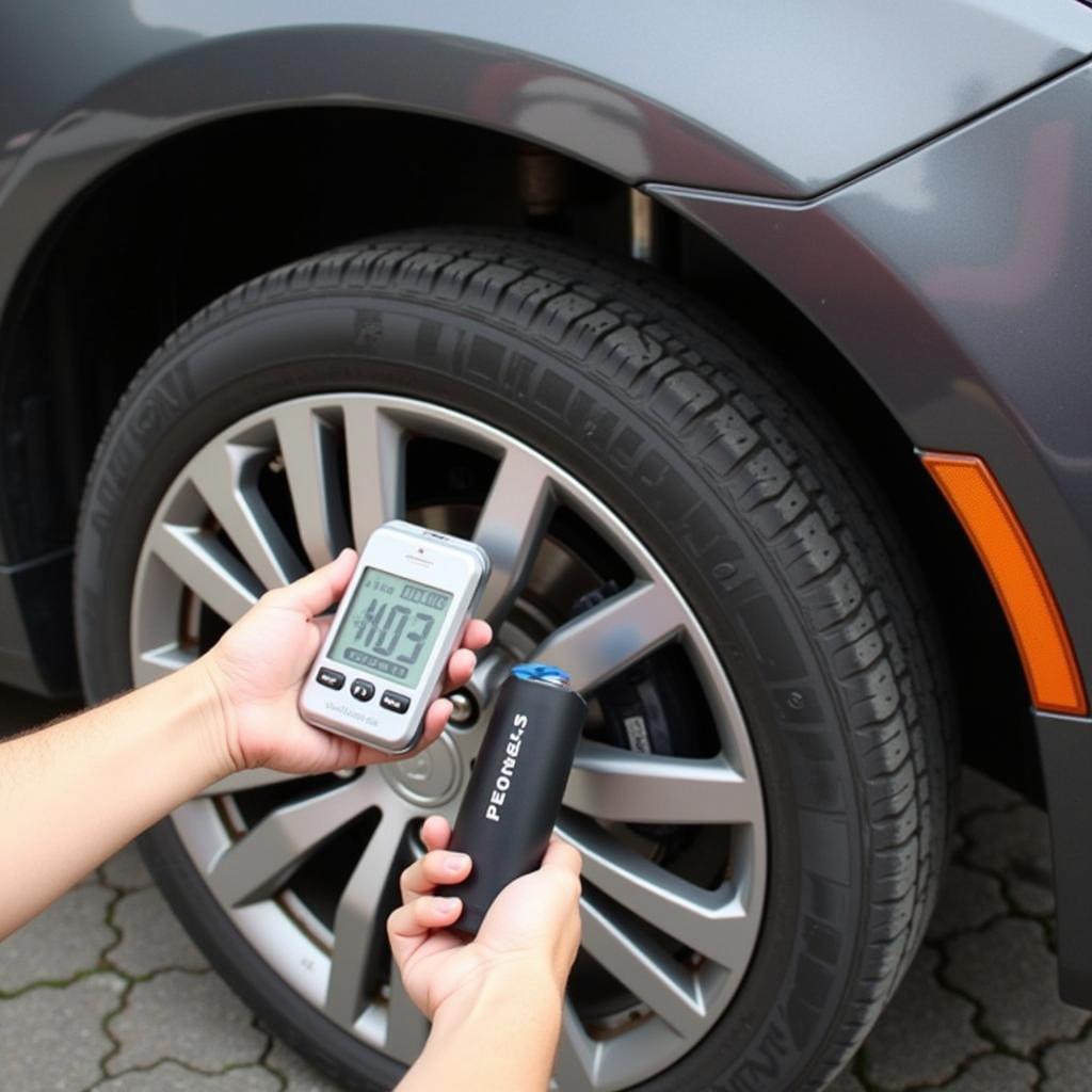 Inflating a tire with a digital inflator