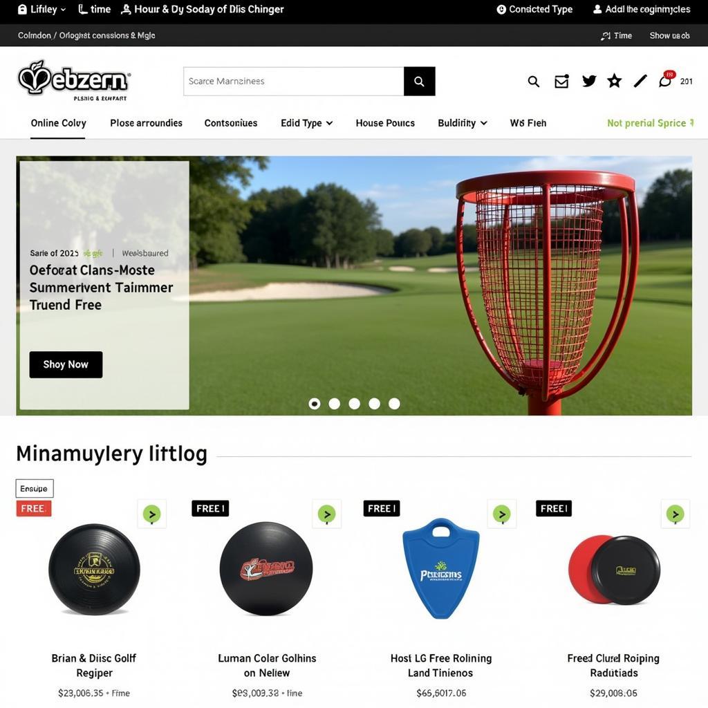 Disc golf online retailer website screenshot