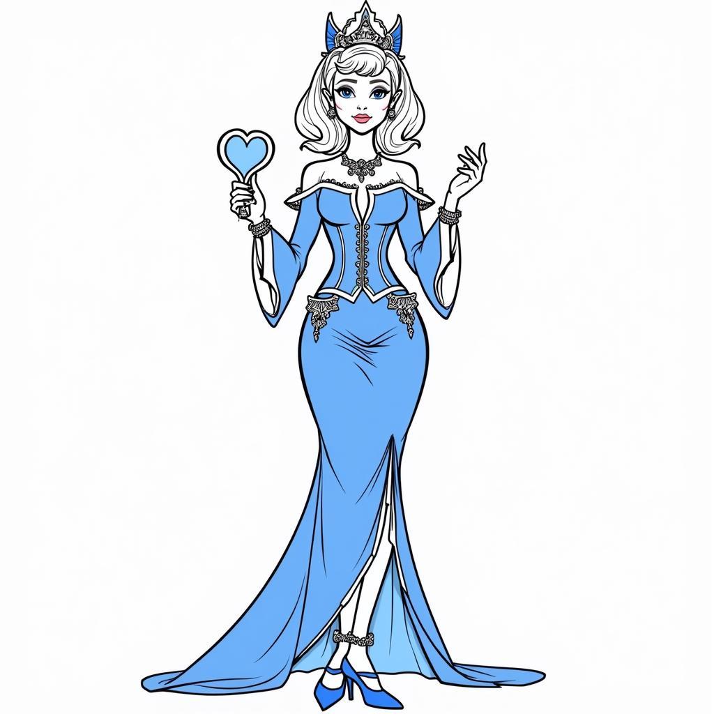 Disney Descendants coloring page featuring Evie