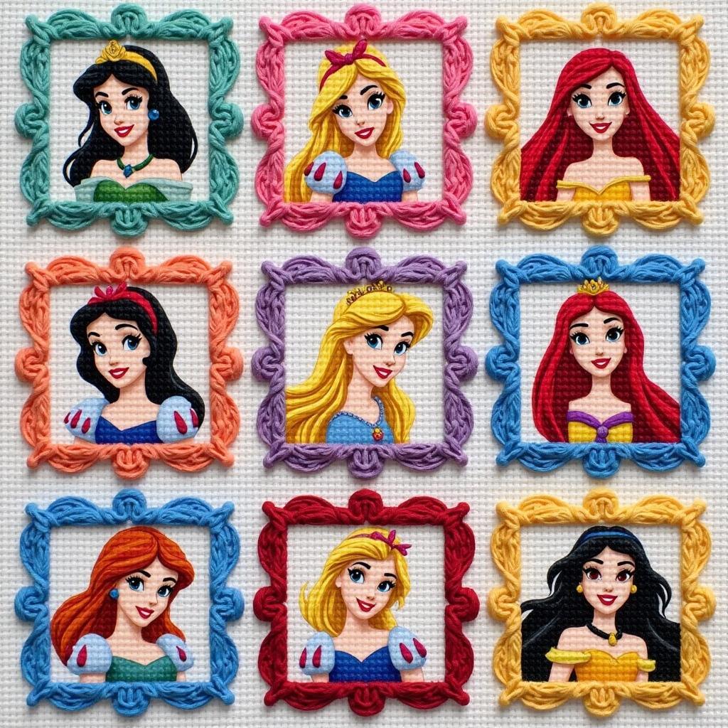 Disney Princess Cross Stitch Sampler