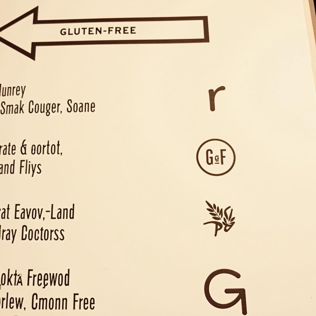 Gluten-Free Symbols on Disney World Menus