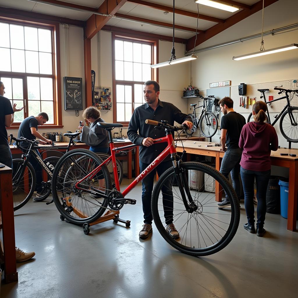 DIY Bike Repair Workshop in Progress