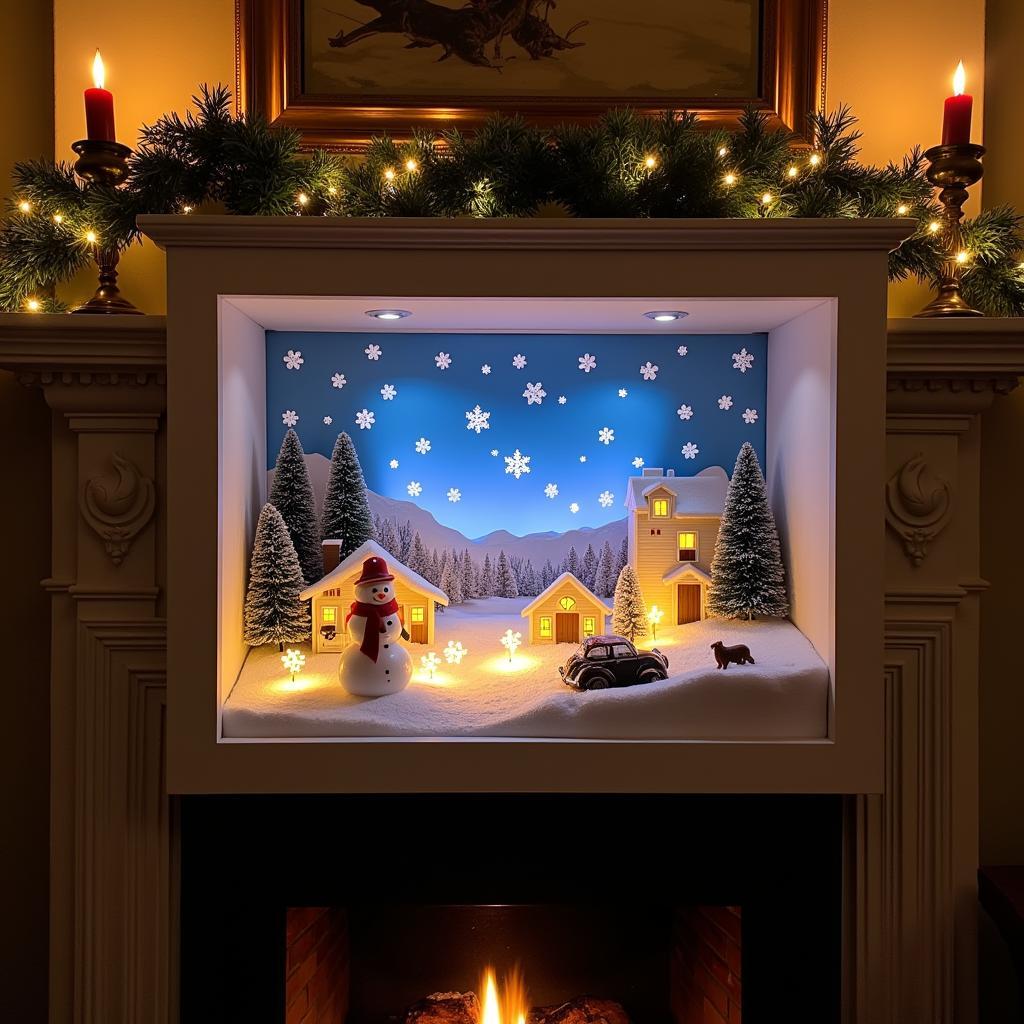 DIY Christmas Shadow Box Decoration