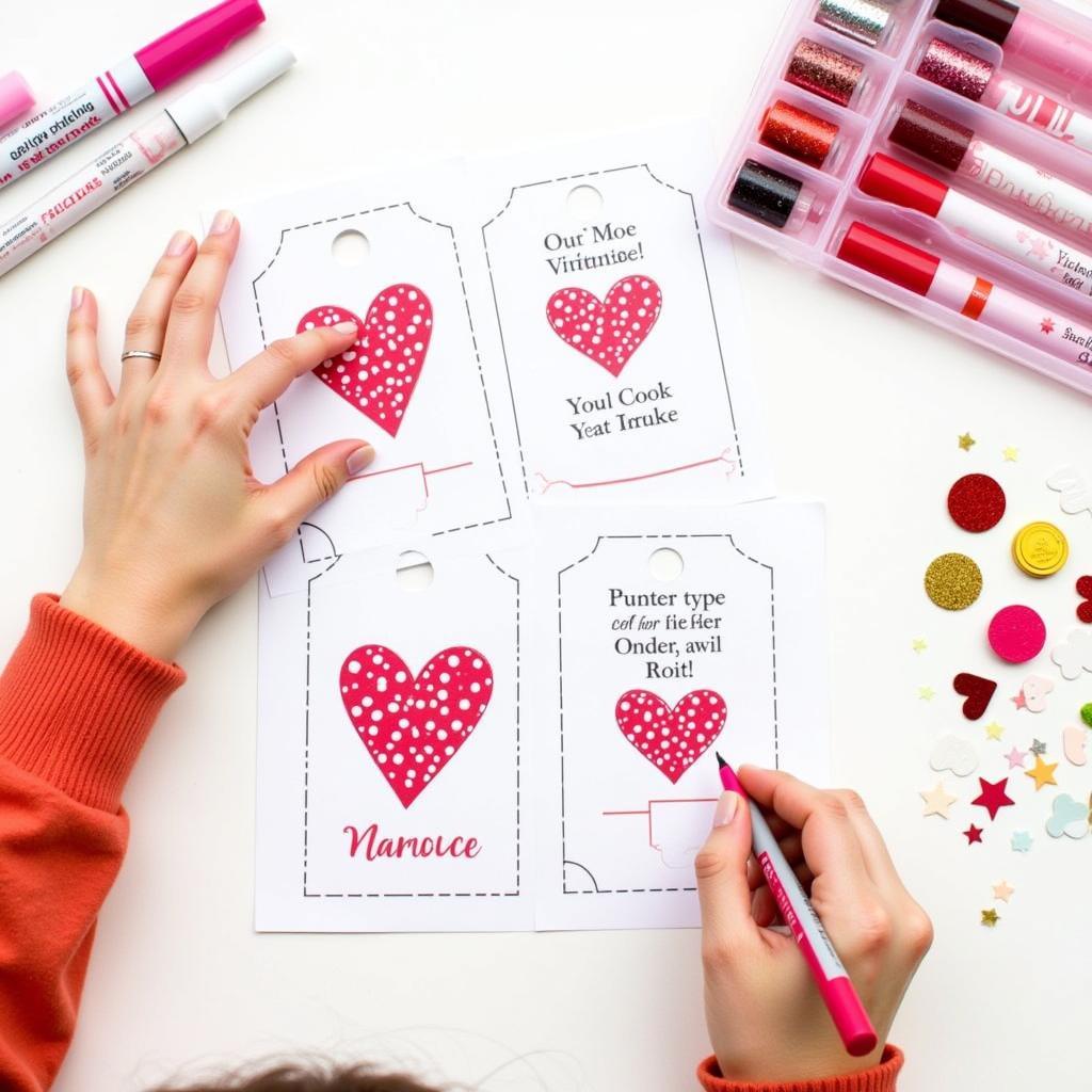 Decorating Valentine's Gift Tags