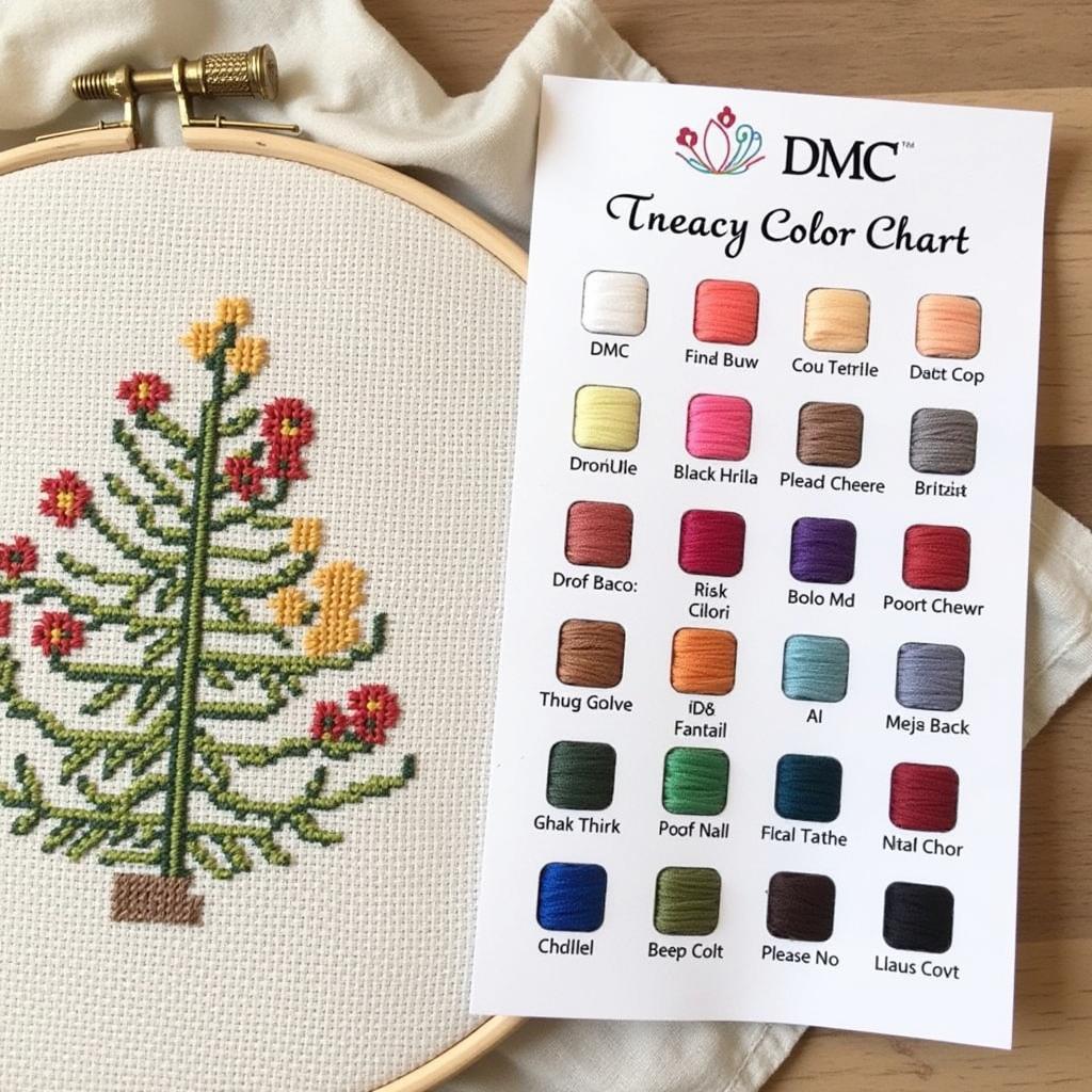 Using a DMC Color Chart for Cross-stitch