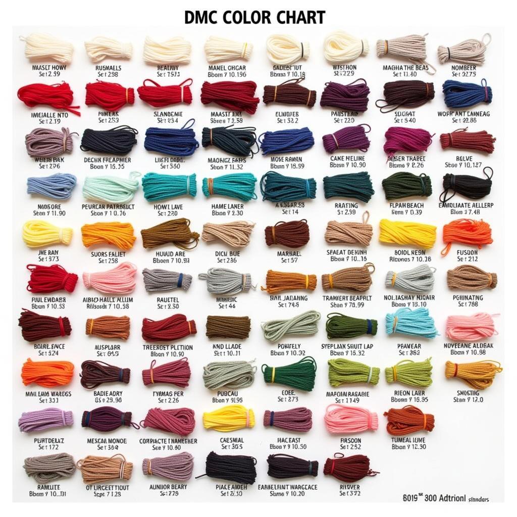 DMC Color Chart for Embroidery