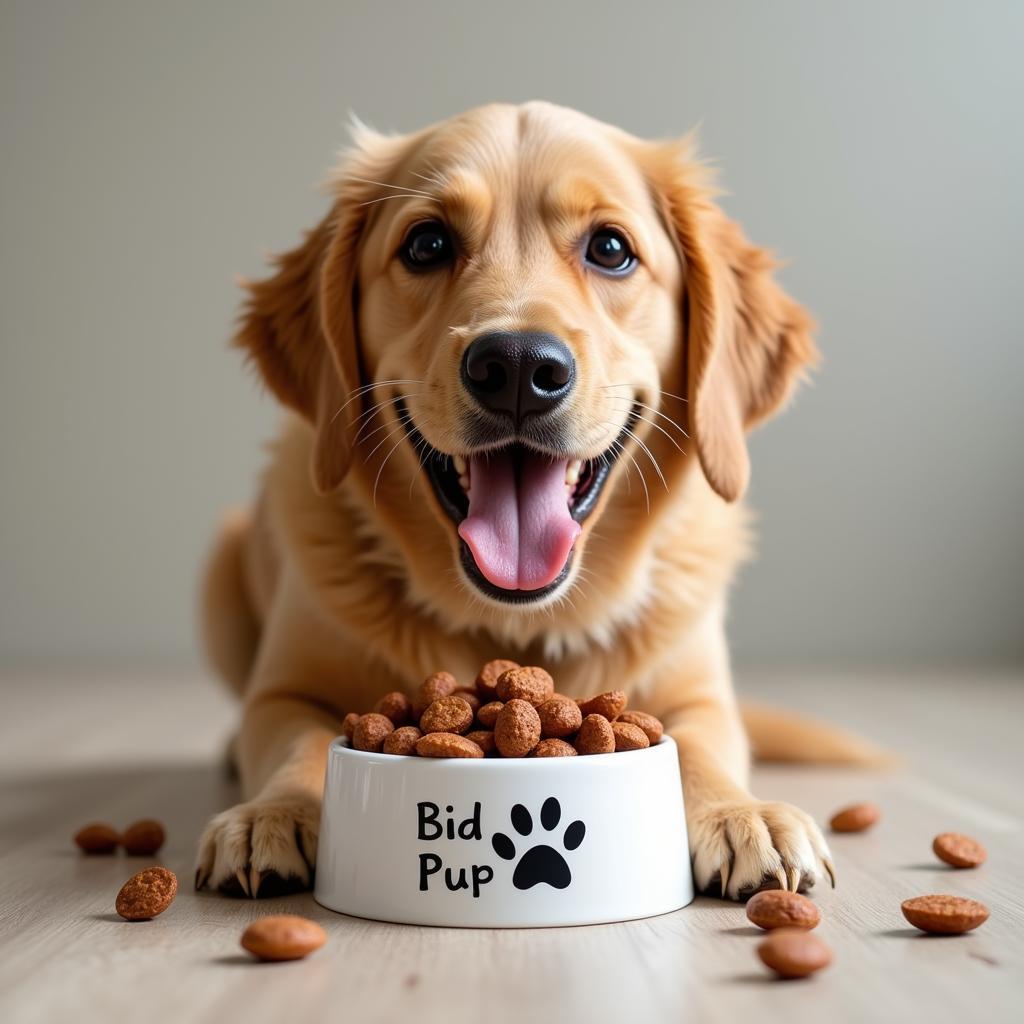 Dog Enjoying Food