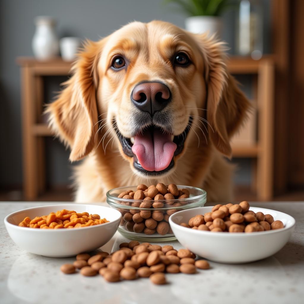 Dog Trying Different Food Samples