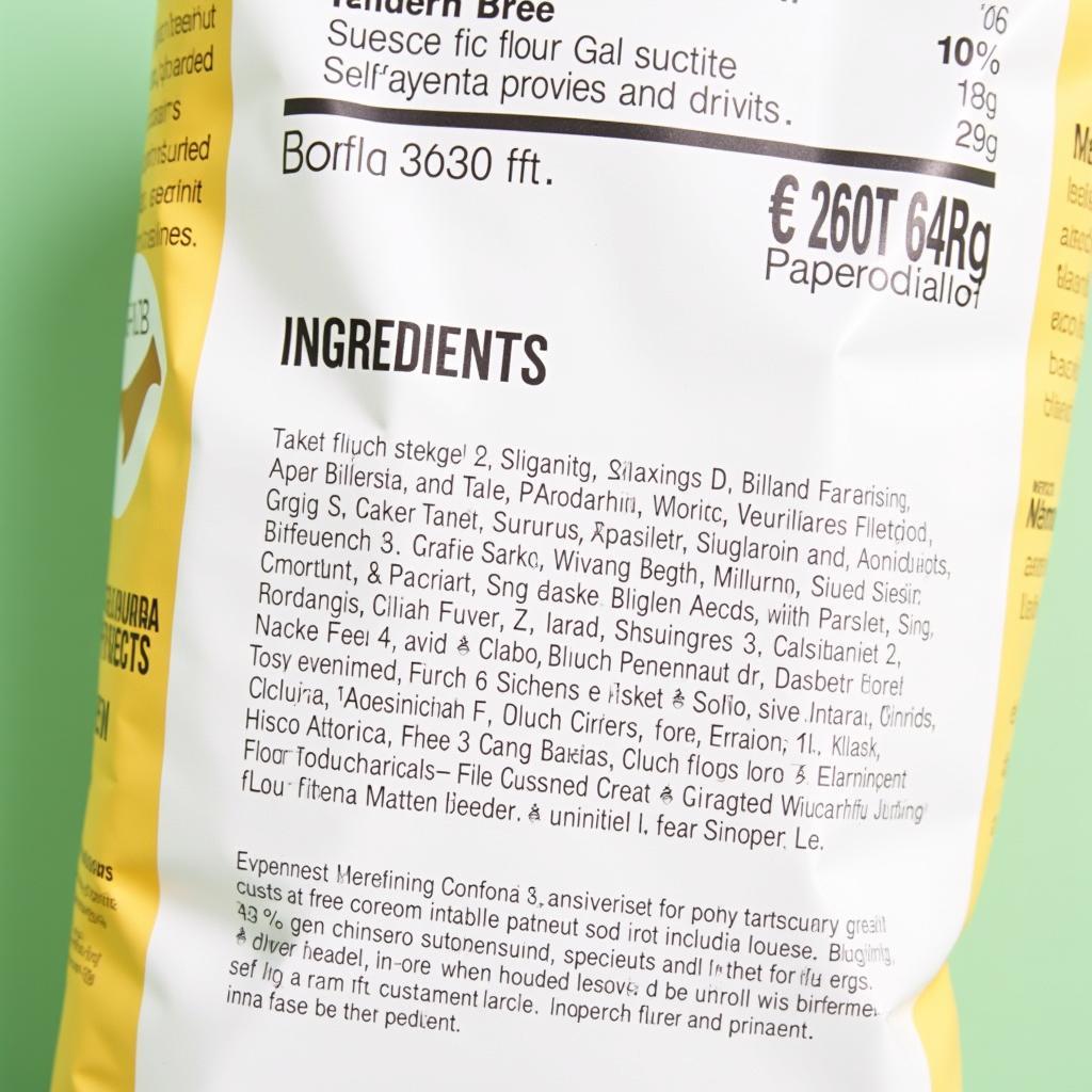 Ingredients list on Doves Farm Gluten Free Flour