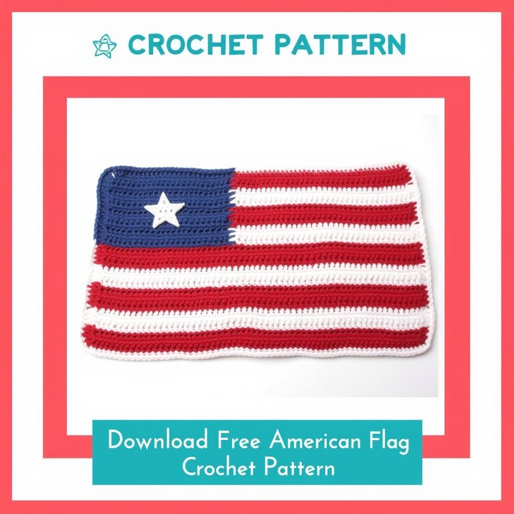 Download button for free American flag crochet pattern