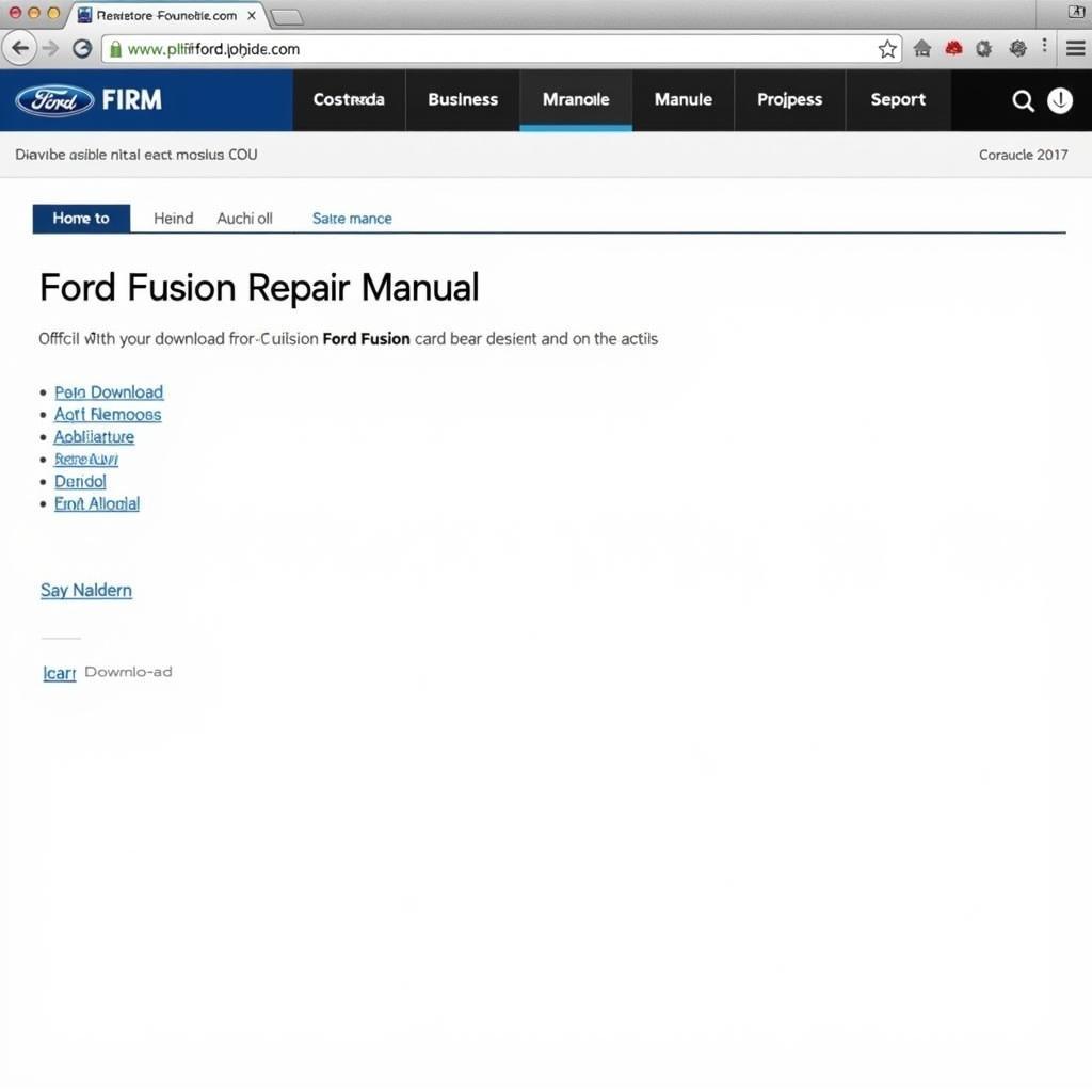 Downloading Ford Fusion Manual Website