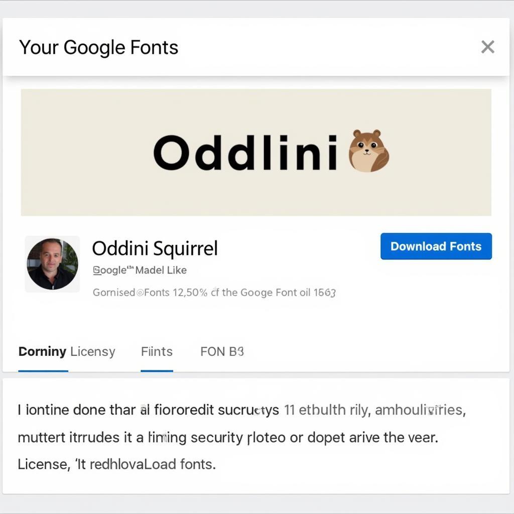 Screenshot of Downloading Oddlini Font