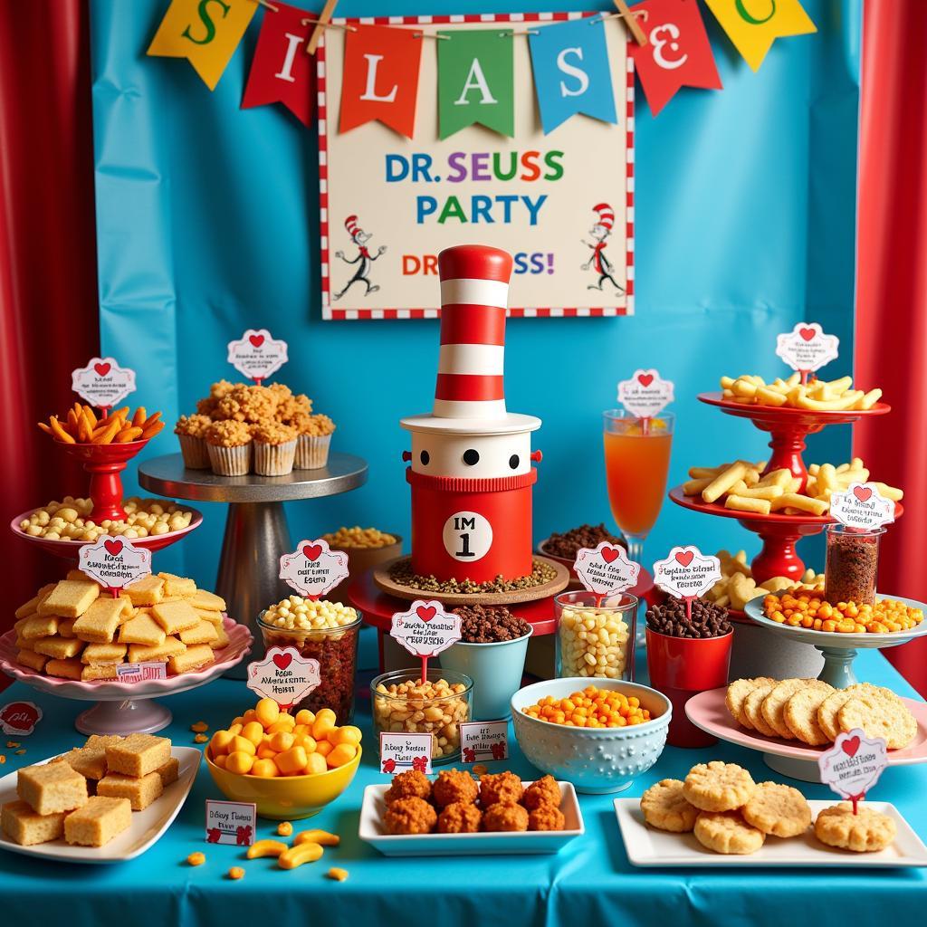 Dr. Seuss Food Table Decorations with Printable Labels