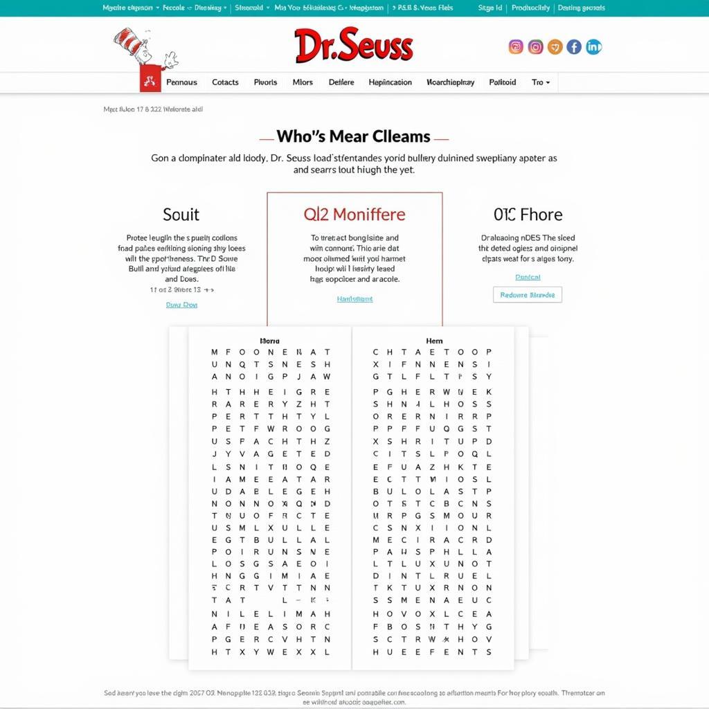 Dr. Seuss Word Search Free