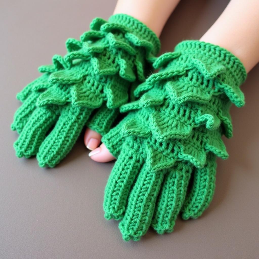 Dragon Scale Gloves Free Crochet Pattern