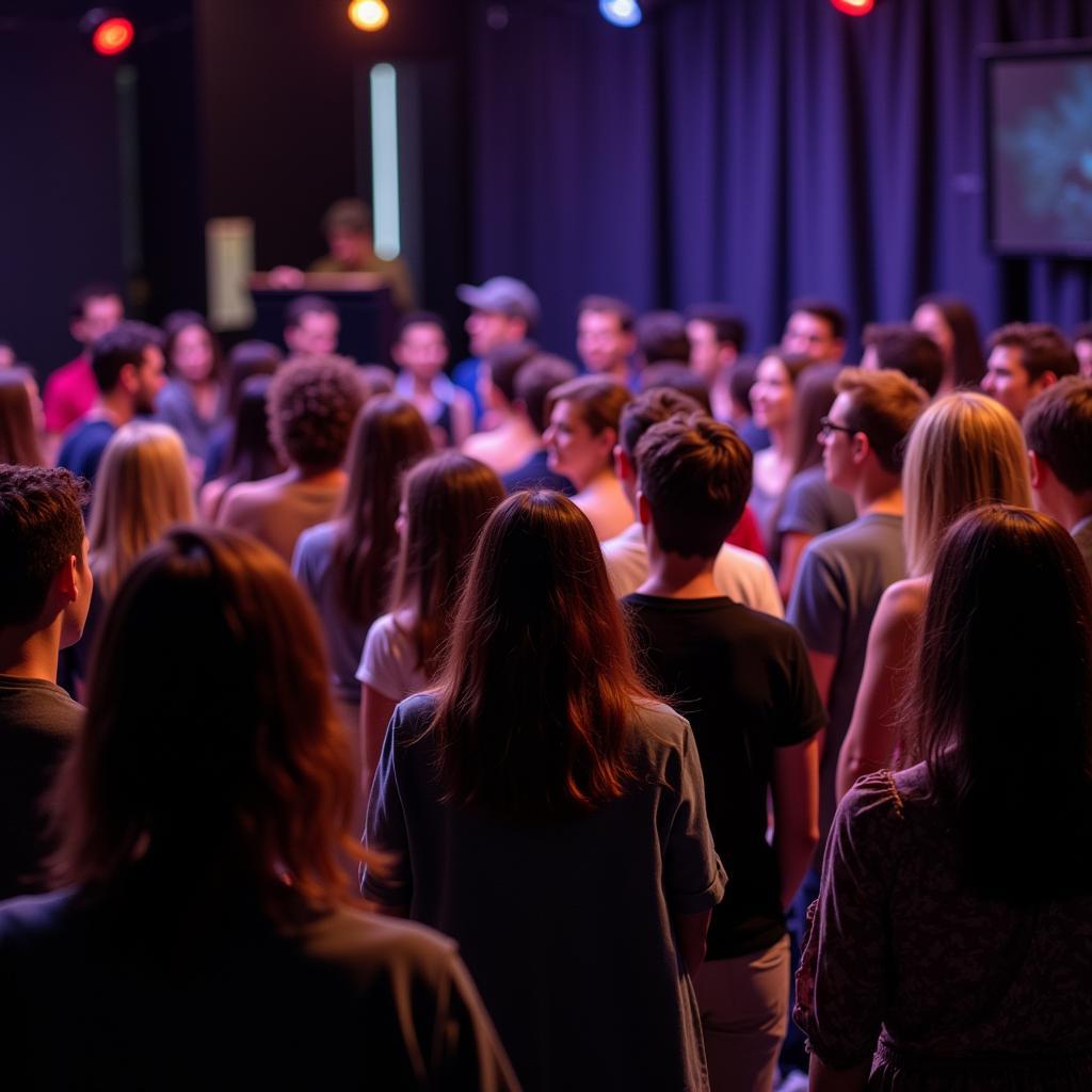 A Diverse Group of Individuals Sharing Drug Free Poems at a Poetry Slam