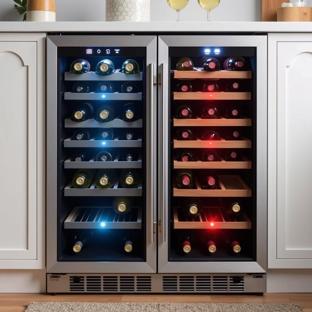 Wine Cooler Dual Zone Temperature Control