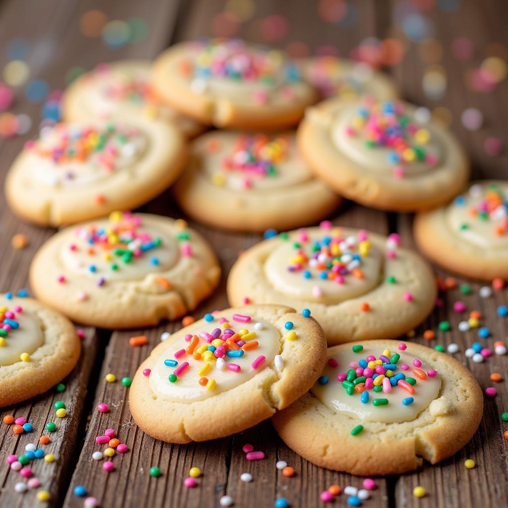 Dye-Free Rainbow Sprinkles on Cookies