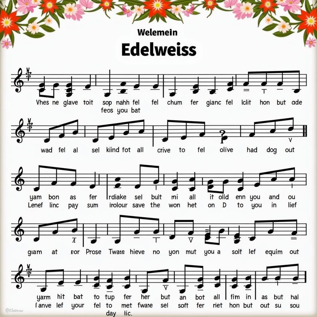 Edelweiss Music Notes and Lyrics