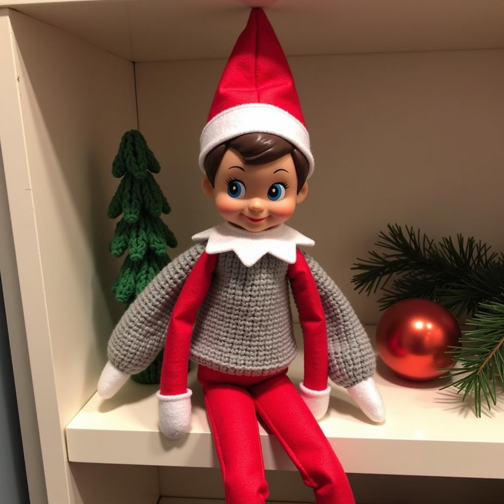 Elf on the Shelf Wearing Crochet Outfit