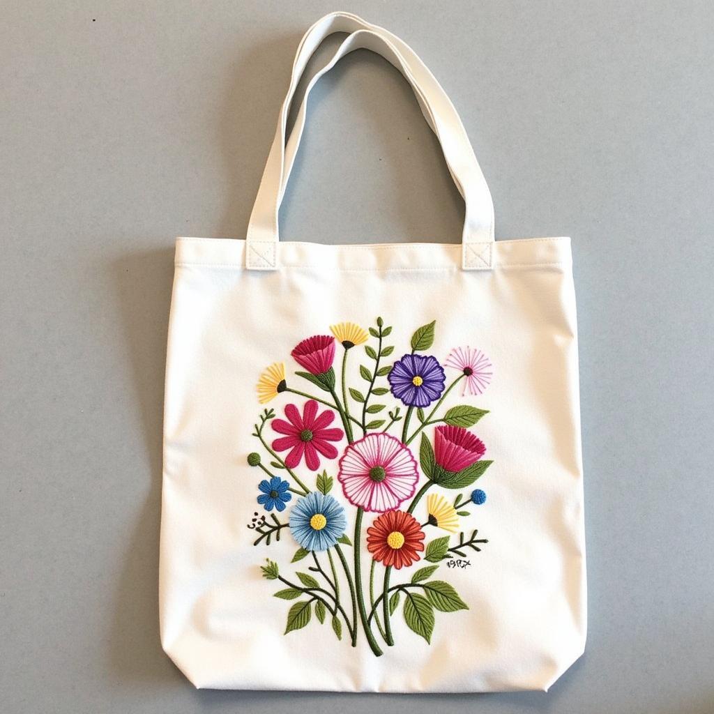 Embroidered Floral Tote Bag Project