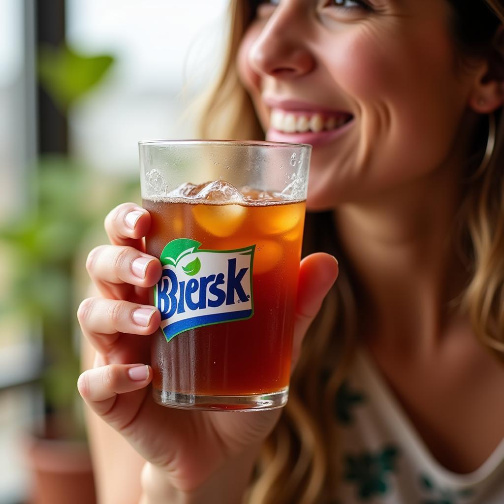 A Person Enjoying a Glass of Brisk Iced Tea