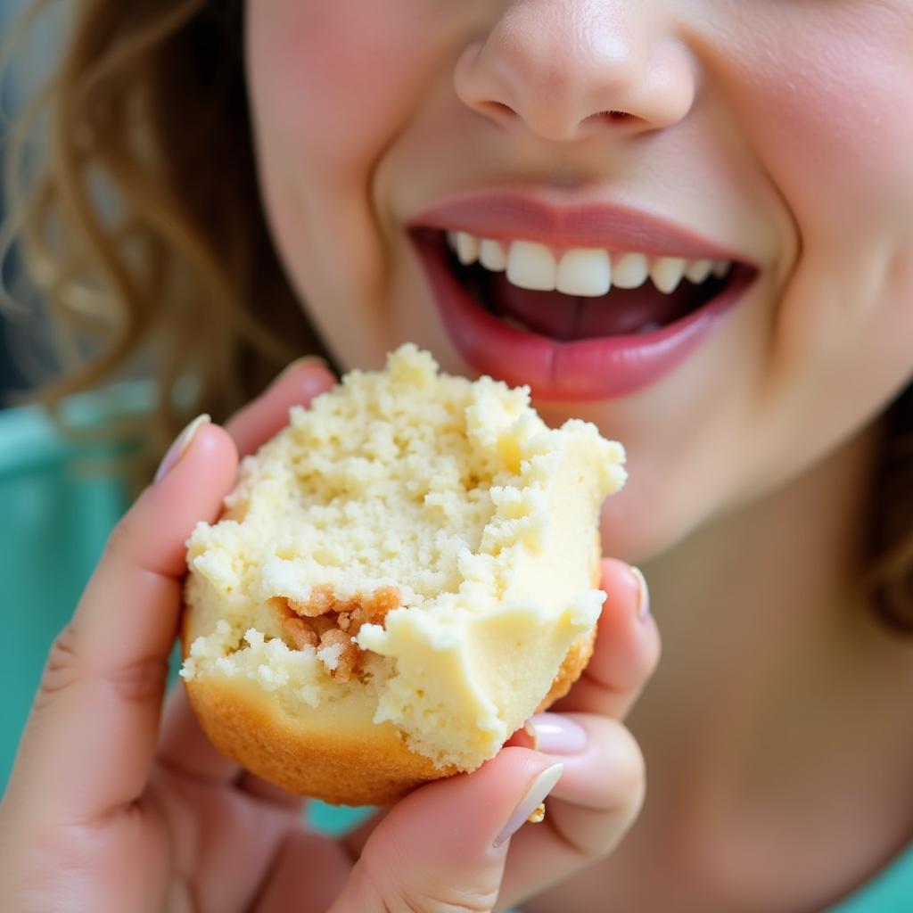 Enjoying a Slice of Sugar-Free Cake