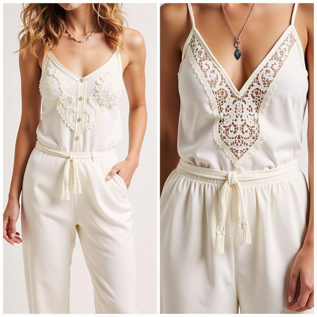 Fabric and Detail Focus for a Free People Jumpsuit Dupe