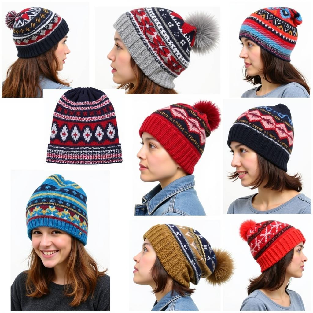 Various free knitted Fair Isle hat patterns