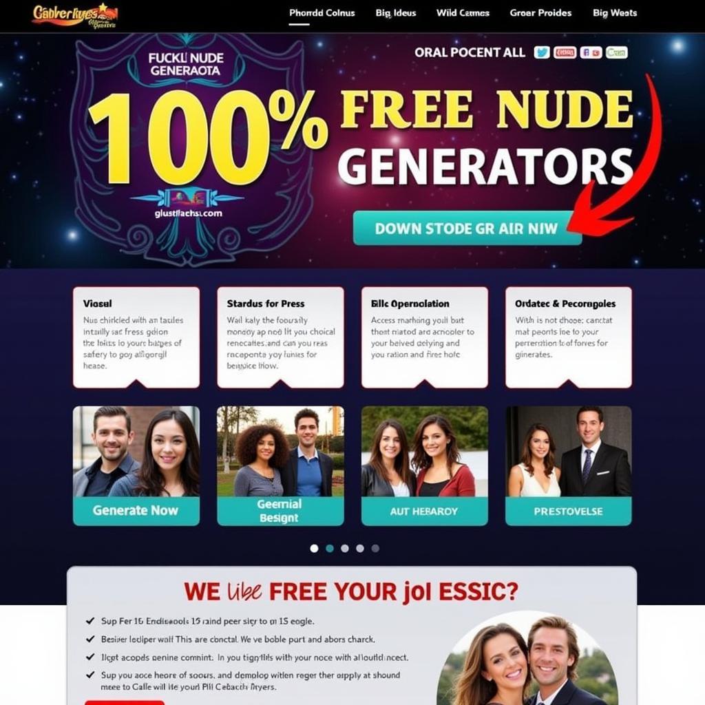 Website promoting a fake nude generator