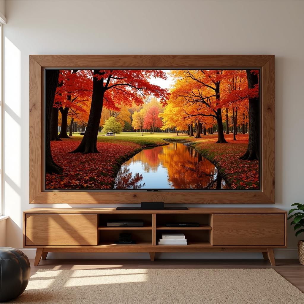 Fall frame TV art displayed on a large screen TV