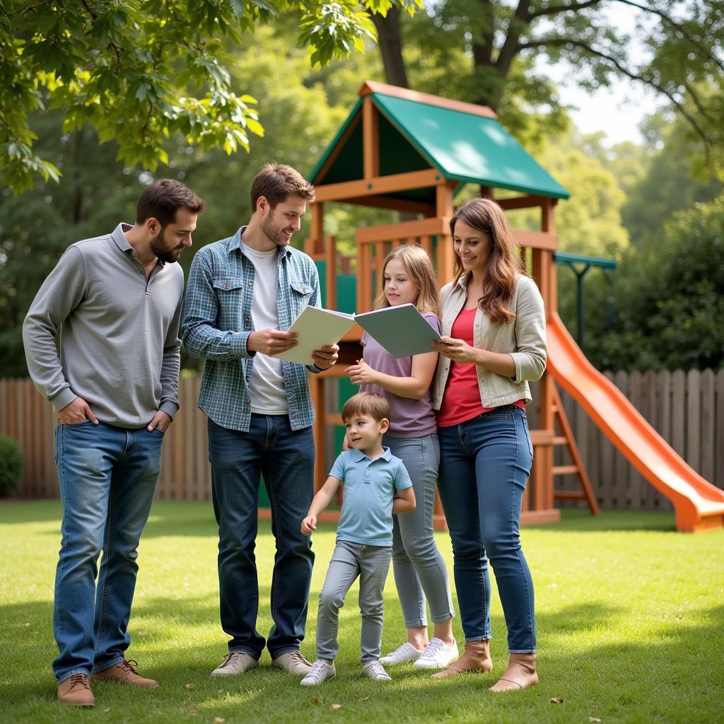 Family Choosing a Playset