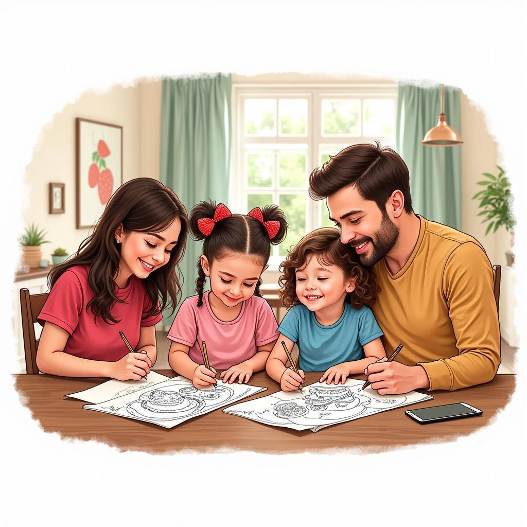 Family Coloring Together