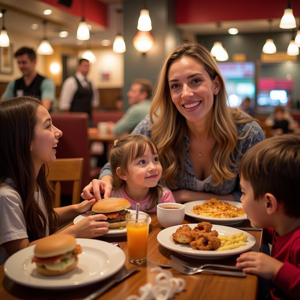 Family Enjoying a Meal at a Tampa Restaurant 